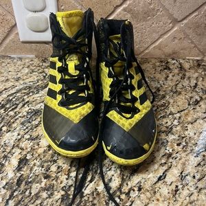 Adidas Mat Wizard 4 Wrestling Shoes kids 3 Yellow Black Shoes